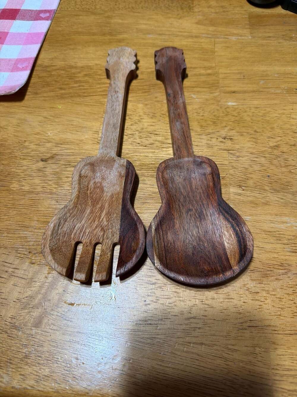 Dolly Parton Guitar Shaped Wooden Salad Server Set